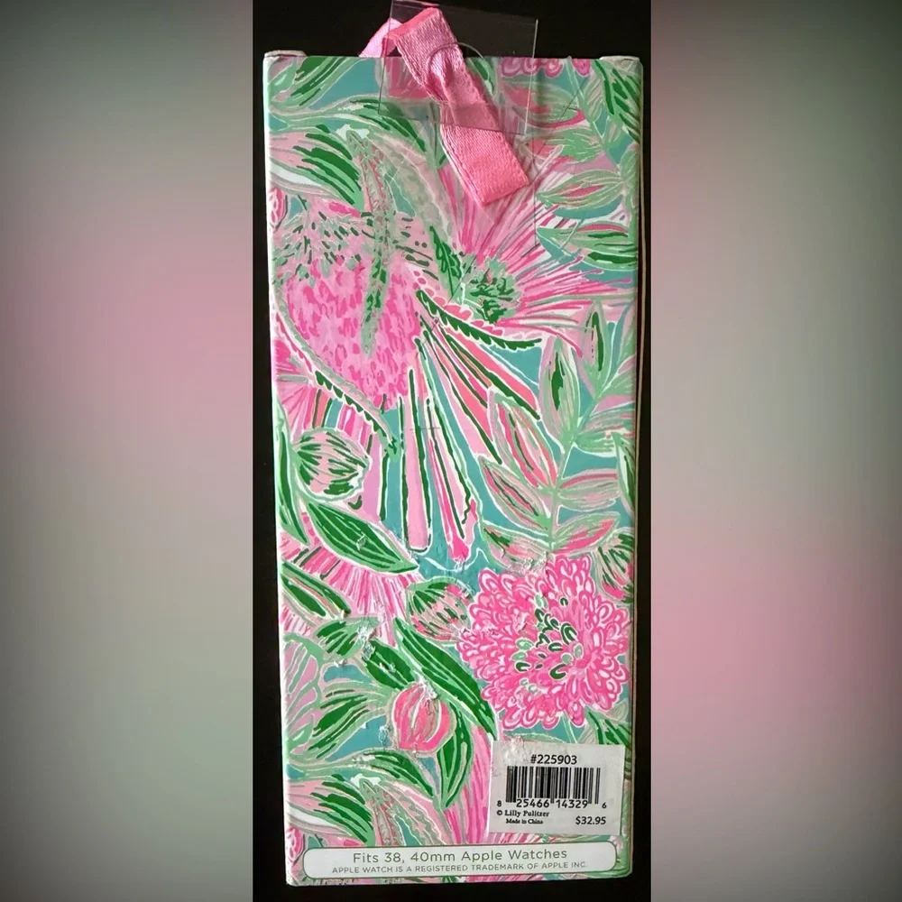 Lilly Pulitzer Pink and Green Scrunchie Watch Band 38,40 mm